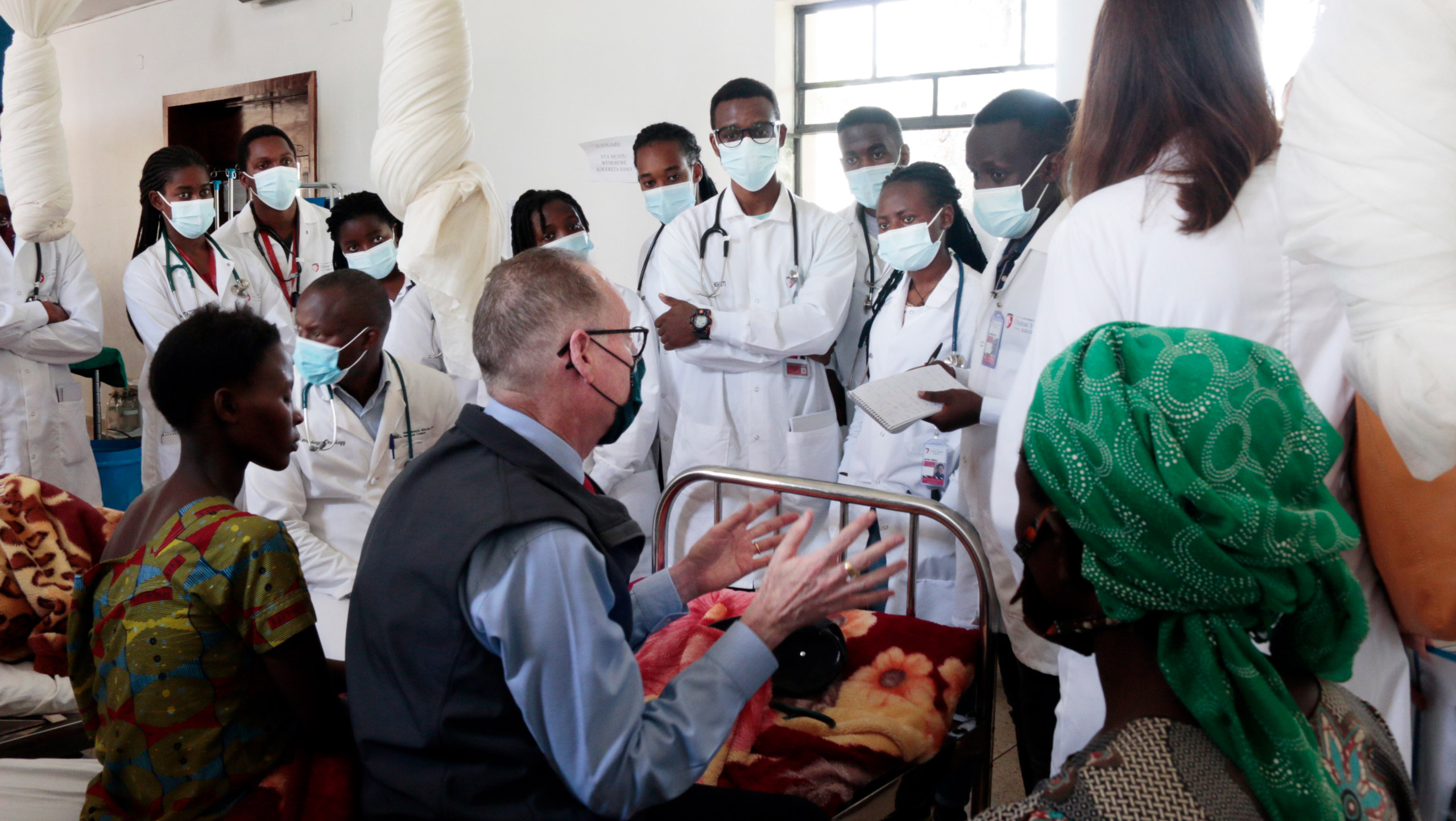 Dr. Farmer on rounds with a group of students