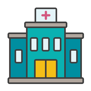 A graphic representing a hospital.