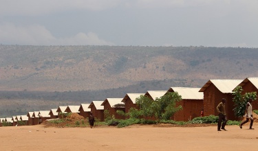 Rows of housing line the streets in Mahama Refugee Camp.