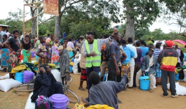 Flood relief distribution event in Malawi