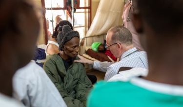 Paul Farmer cares for a patient with TB and HIV in Sierra Leone