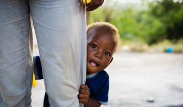 boy enrolled in malnutrition program in rural Haiti