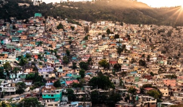 colorful houses on side of hill in Port-au-Prince, Haiti