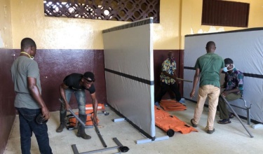 PIH Liberia and government partners set up a COVID-19 quarantine center in Harper
