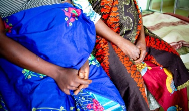 Two women rest at Neno District Hospital’s maternal waiting home. 
