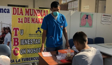 An endTB patient receives meds in Lima, Peru 