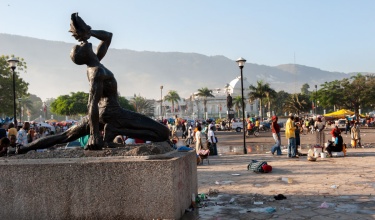The Neg Mawon statue in Port-au-Prince, Haiti, remained standing after the 2010 earthquake that launched PIH's efforts to support mental health care in Haiti 
