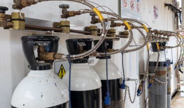 PIH-installed oxygen tanks at Koidu Government Hospital in Sierra Leone 