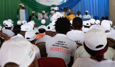 PIH and the Ministry of Health hold a ceremony to mark World Hepatitis Day in July 2019.