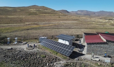 aerial view of solar array at Bobete Health Center 