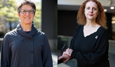 Side-by-side portraits of Carole Mitnick and Jen Furin